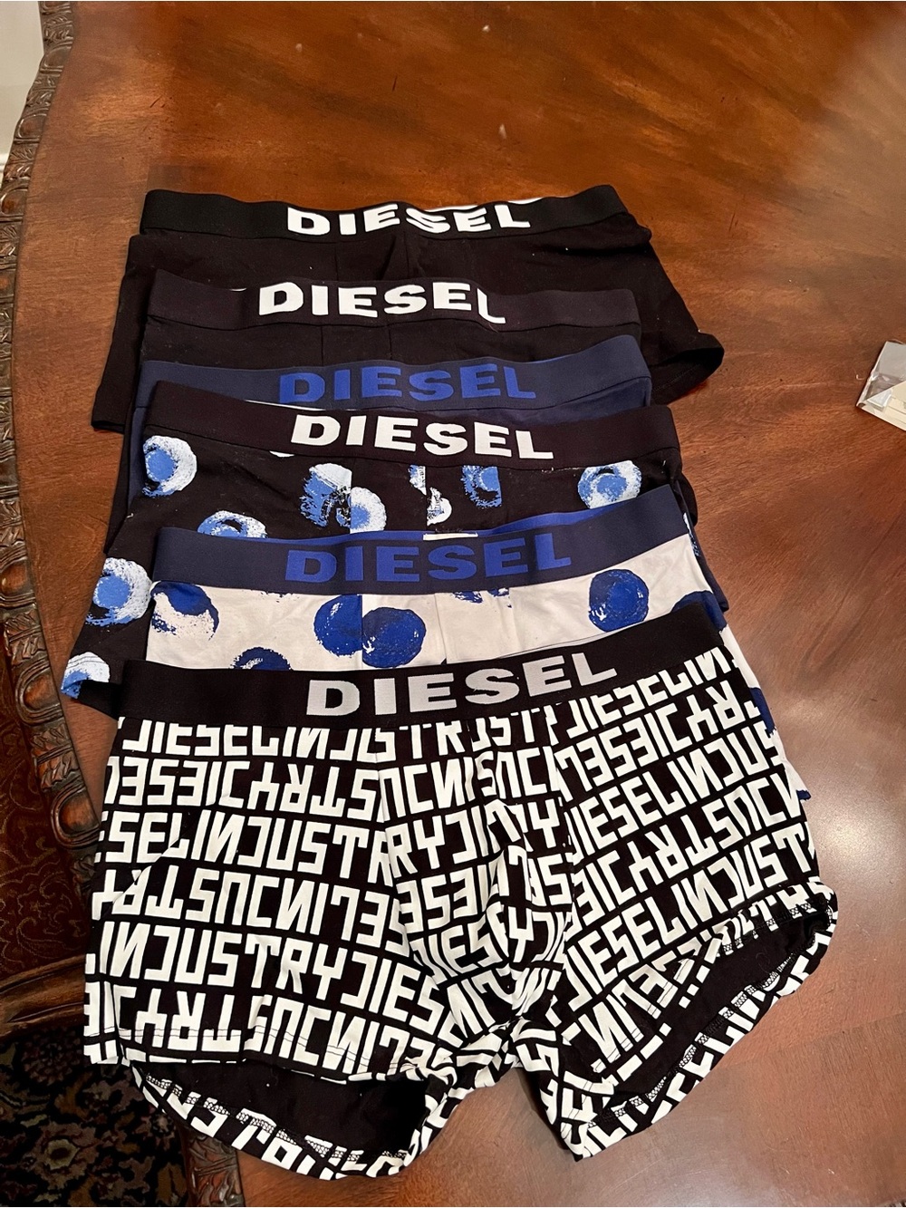 Diesel Boxer Briefs Pack - Black, Navy & Blue Accents